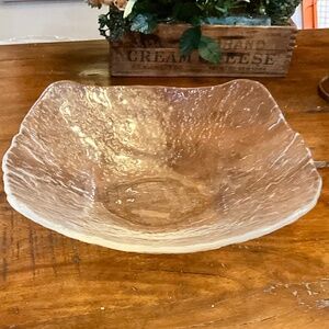 Unique Hand Blown Glass Serving Bowl